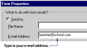 Entering your e-mail address